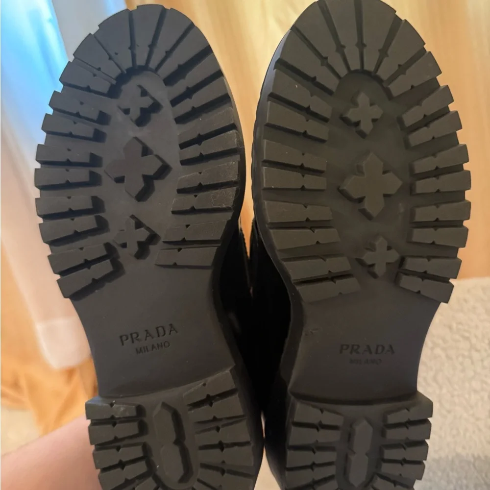 Prada Brushed Leather Loafers - Picture 9 of 10